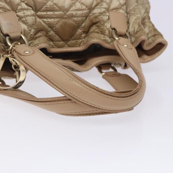 DIOR Canage Hand Bag Nylon Beige Gold - Picture 7 of 13
